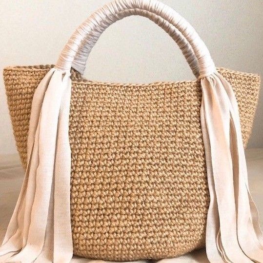 new ! 持ち手fringe麻紐バッグ・サンドベージュ