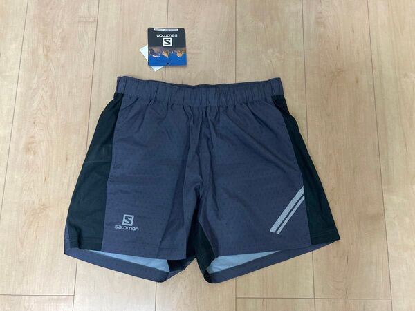サロモン ショートパンツ ハーフパンツ ショーツ ダークグレー Sサイズ トレイル ランニング トレラン 新品タグ付き