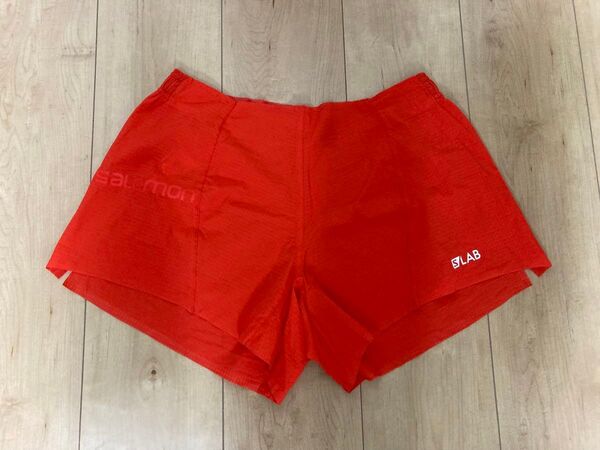 サロモン S/LAB エスラボ ショーツ ショートパンツ パンツ レッド Sサイズ トレイル ランニング トレラン 美品