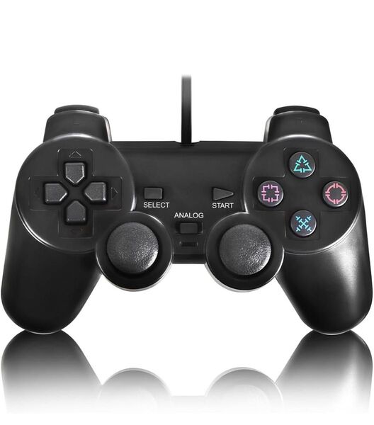 PS2 有線 コントローラー プレイステーション2 対応 アナログコントローラ (ブラック)