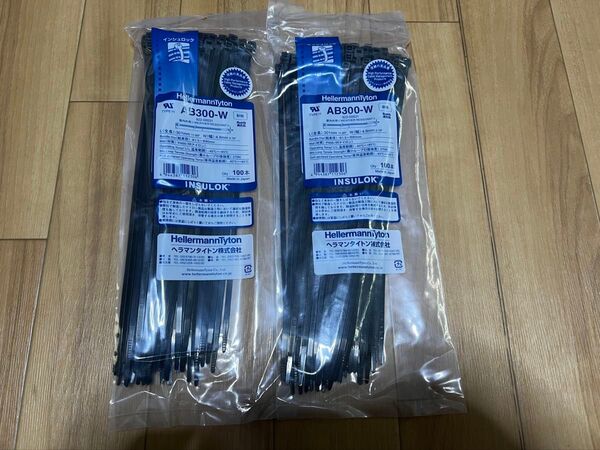 【2個セット】HellermannTyton インシュロック AB300-W 黒 (100本*2)