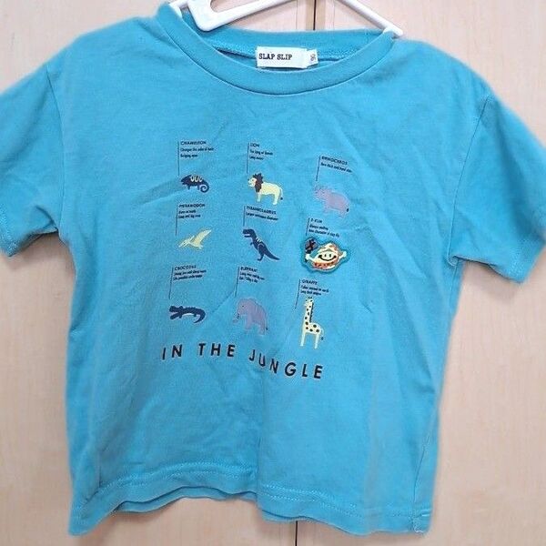 SLAP SLIP Tシャツ 動物柄 ブルー系 スラップスリップカイジュウ