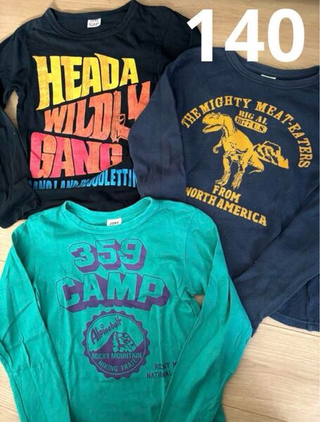 男の子 長袖Tシャツ3点セット 140 ロンT JUNKSTORE アメカジ