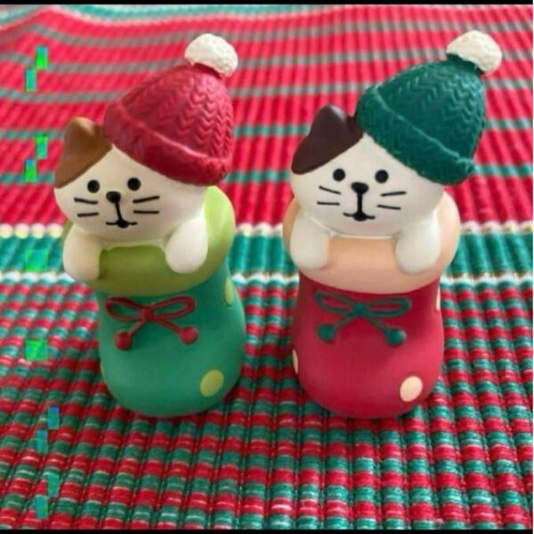 新品 コンコンブルクリスマス 靴下にゃんこ 他計2点 コンコンブル フィギュア