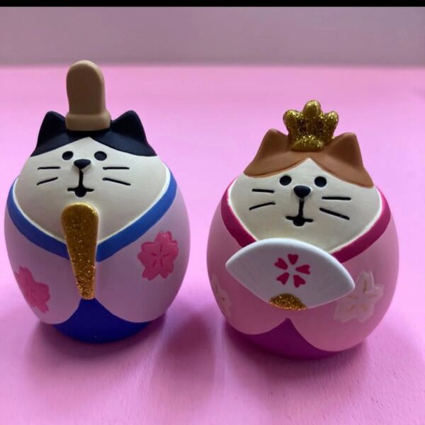 新品 コンコンブル ひな祭り 猫雛さくら 置物 お雛様 雛人形 デコレ decole おひな