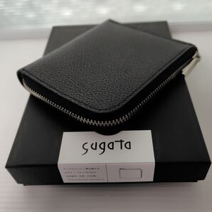 sugata キーウォレット L字ファスナー ミニウォレット ブラック