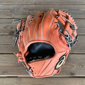 アシックス 硬式グローブ 内野手用 オレンジ ヌバック素材