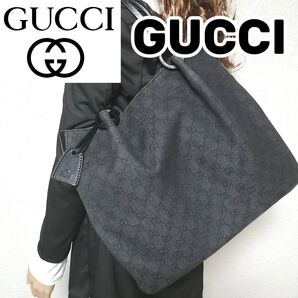 新出品3日間限定SALE【極美品】GUCCI グッチ トートバッグ GGキャンバス ブラック 肩掛け 通勤 通学