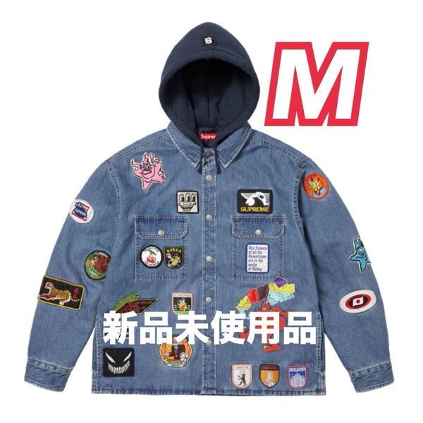 ★Supreme Patches Hooded Zip Up Shirt