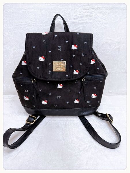 サンリオ ハローキティ キティ キティちゃん 刺繍 ミニ リュック 2016年 黒 ブラック 小さめ リュックサック