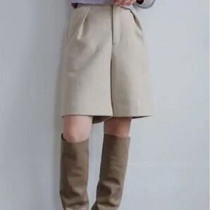 【1回着用】cara by katrin tokyo ハーフパンツ ショートパンツ ベージュ 洗える ウール混 xs