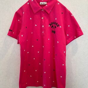 【美品】adidas ゴルフ ポロシャツ ピンク レディース L