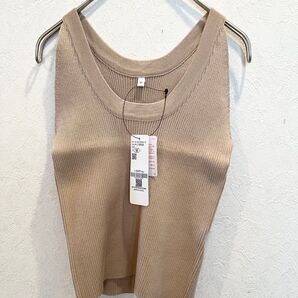 【新品タグ付】coca コカ アメスリタンクトップ リブ ライトベージュ Mサイズ ノースリーブ
