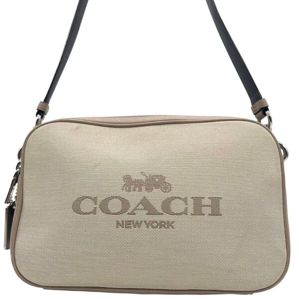 COACH コーチ ショルダーバッグ カメラバッグ 二層 ロゴ キャンバス