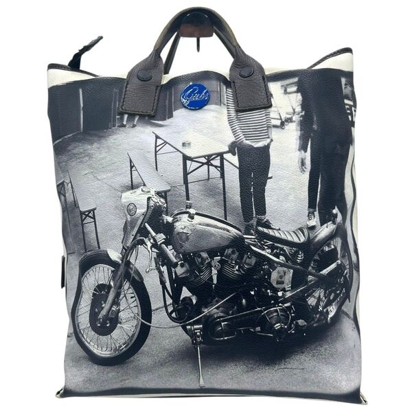 希少 GABS ガブス トートバッグ バイク柄 レザー A4収納◎