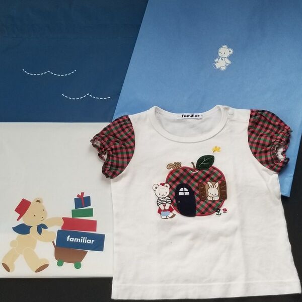 familiar Tシャツ 半袖 チェック ファミリア