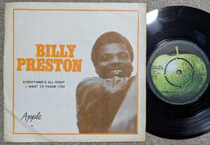 Billy Preston-Everything All Right/I Want To Thank You★スウェーデンApple Orig7&#34;