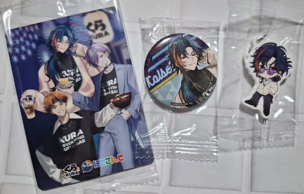にじさんじ くら寿司コラボ 魁星 ビッくらポン 特典カード+缶バッジ+目印チャーム