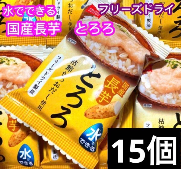アスザックフーズ 国産長芋 とろろ 15個 フリーズドライ
