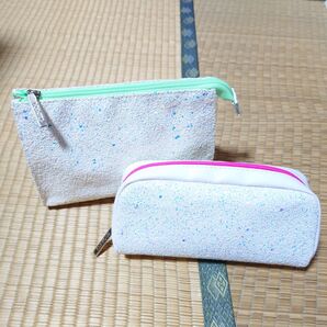 クリニーク CLINIQUE ラメポーチ セット ノベルティ 白 ピンク 未使用 ポーチ 化粧ポーチ