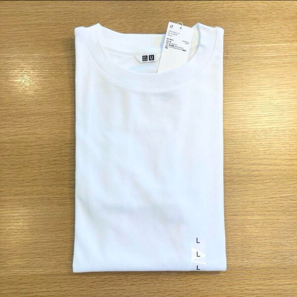 【新品タグ付】エアリズムコットンオーバーサイズTシャツ 5分袖 ホワイトL ユニクロ 白 半袖Tシャツ