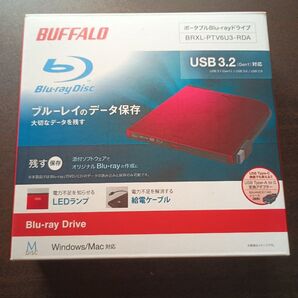 BUFFALO BRXL-PTV6U3-RDA ポータブルブルーレイドライブ