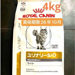 ロイヤルカナン 猫用 ユリナリーS/O オルファクトリーライトドライ4キロ 賞味期限26年10月9日 新品未開封品
