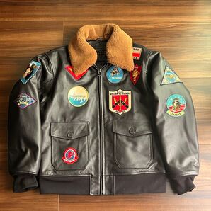 G-1 フライトジャケット レザージャケット トップガン 刺繍 TOPGUN 本革