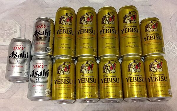 サッポロ エビス アサヒスーパードライ 13本 まとめ売り 国産ビール飲み比べセット