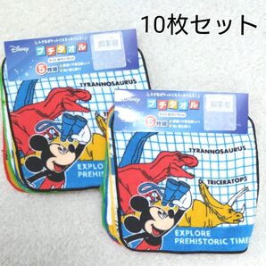 新品 プチタオル 10枚 ディズニー ミッキー ドナルド 恐竜 ダイナソー 男の子 男児 ハンカチ ミニタオル