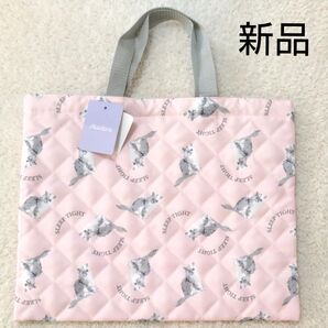 新品 レッスンバッグ 習い事バック 女の子 女児 幼稚園 保育園 ピンク ねこ 猫柄