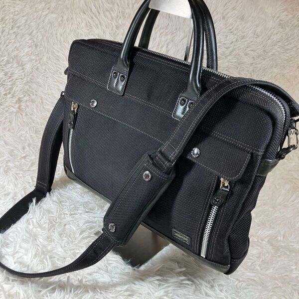 PORTER ビジネスバッグ レザー ブリーフケース 2way ブラック 黒 ポーター吉田カバン