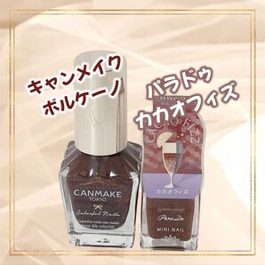キャンメイク カラフルネイルズ n90 ボルケーノ Para Do パラドゥ ミニネイル カカオフィズ