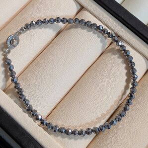ブレスレット テラヘルツ 3mm 多面カット キラキラ 華奢 健康 レディース