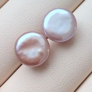 パールピアス 淡水真珠 バロック コインパール 直結 アレルギー対応 流行り 照り良く 大粒 天然淡水真珠