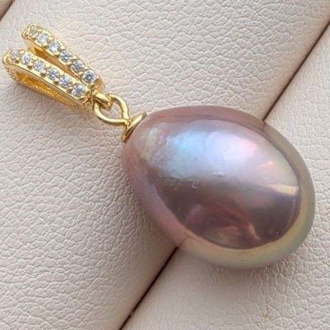 ペンダント ネックレス 淡水真珠 天然カラー s925 艷やか バロックパール