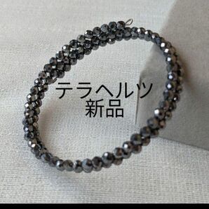 ブレスレット 二連 テラヘルツ カット キラキラ 3mm 多面カット 新品