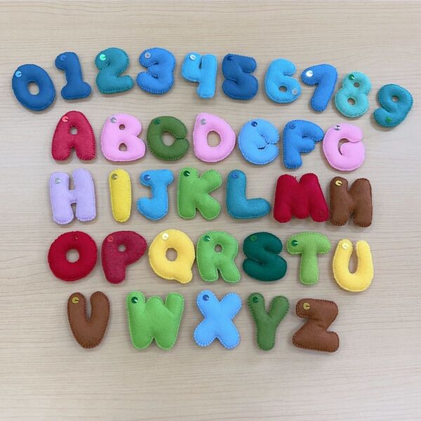 アルファベット 知恵 教育 ままごと 洗えるフェルト 手作り ハンドメイド 数字 幼児 手芸