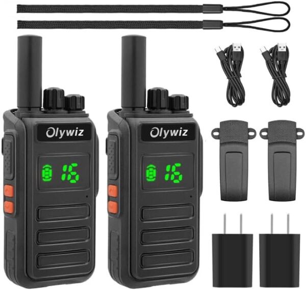 大特価!Olywiz 825 トランシーバー 無線機 携帯型 2W 超長距離16チャンネル IP55防塵防水 2500mAh