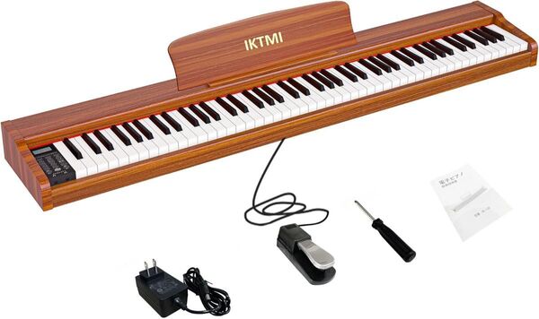 1点限り!電子ピアノ 88鍵盤 ペダル付き 木製 携帯 Piano ポータブルピアノ 大人 初心者向け MIDI対応 持ち運び
