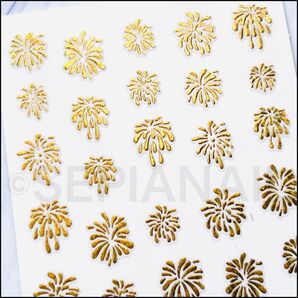 nail ネイルシール 花火 ゴールド ホログラム 【J2494GH】