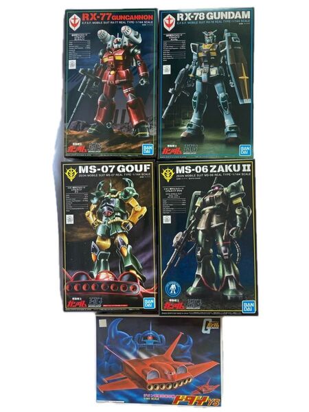 HG ガンダム、ガンキャノン、ザク、グフ、リアルタイプカラー、ドダイYS、 まとめ売り 5個セット