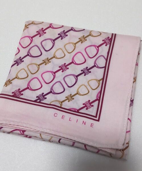 セリーヌ CELINE 中古 ハンカチ ピンク