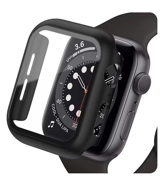 AppleWatch ケース アップルウォッチ SE2 SE 6 5 4 カバー ガラス 44mm 保護 ケース 防水 ブラック