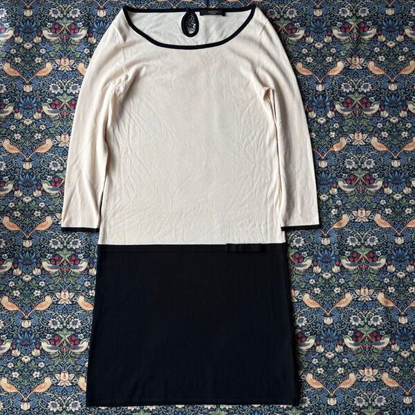 マックスマーラ weekend max mara リボン バイカラー ニット ワンピース 長袖
