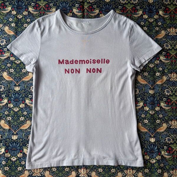 mamemoiselle nonnon マドモアゼルノンノン ロゴ Tシャツ 半袖 カットソー トップス くすみパープル