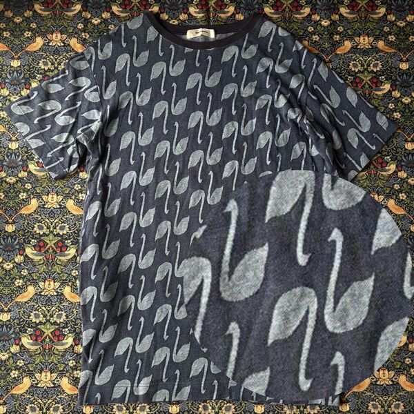 SUPER HAKKA スーパーハッカ スワン 白鳥 半袖 ワンピース チュニック Tシャツ