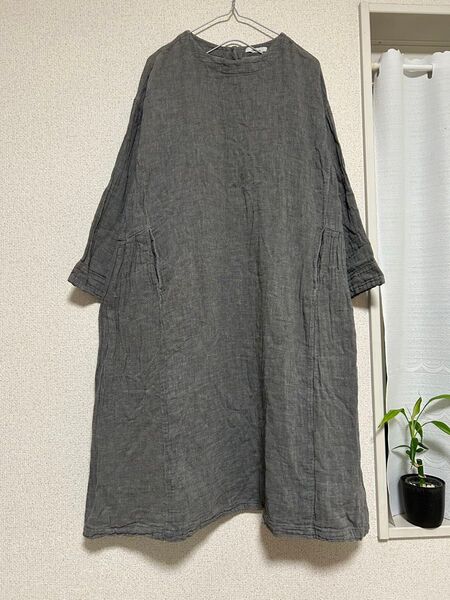 Fleurir グレー 長袖 ロングワンピース M