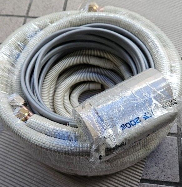 7m◆エアコン配管セット◆2分3分ペアコイルフレア加工済◆VVF2-3C、ドレン、パテ、非粘着テープ2個◆新品