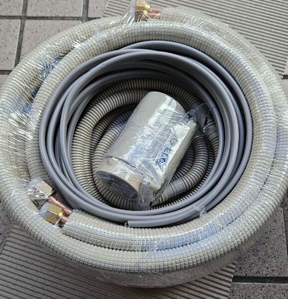 4mエアコン配管セット◆2分3分ペアコイルフレア加工済◆VVF、ドレン、パテ、非粘着テープ2個他◆DIY◆未使用